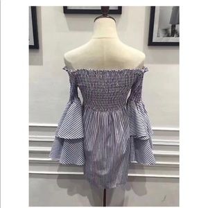 Stripped bell sleeve dress